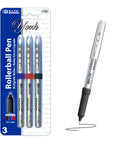 York Asst. Color Rollerball Pen w/ Grip (3/Pack)