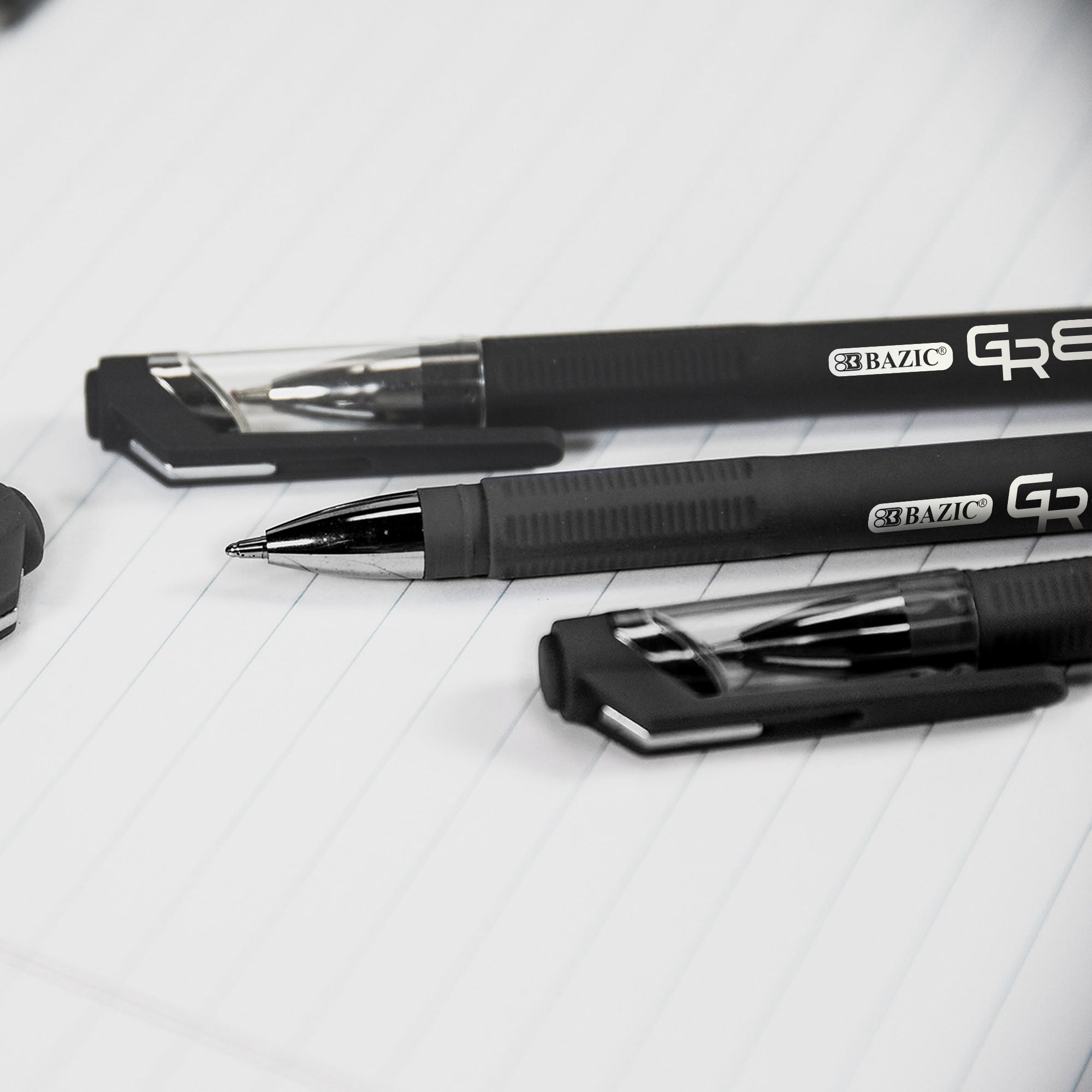 GR8 Black FUSE Tech Ink Pen w/ Rubberized Barrel (3/Pack)