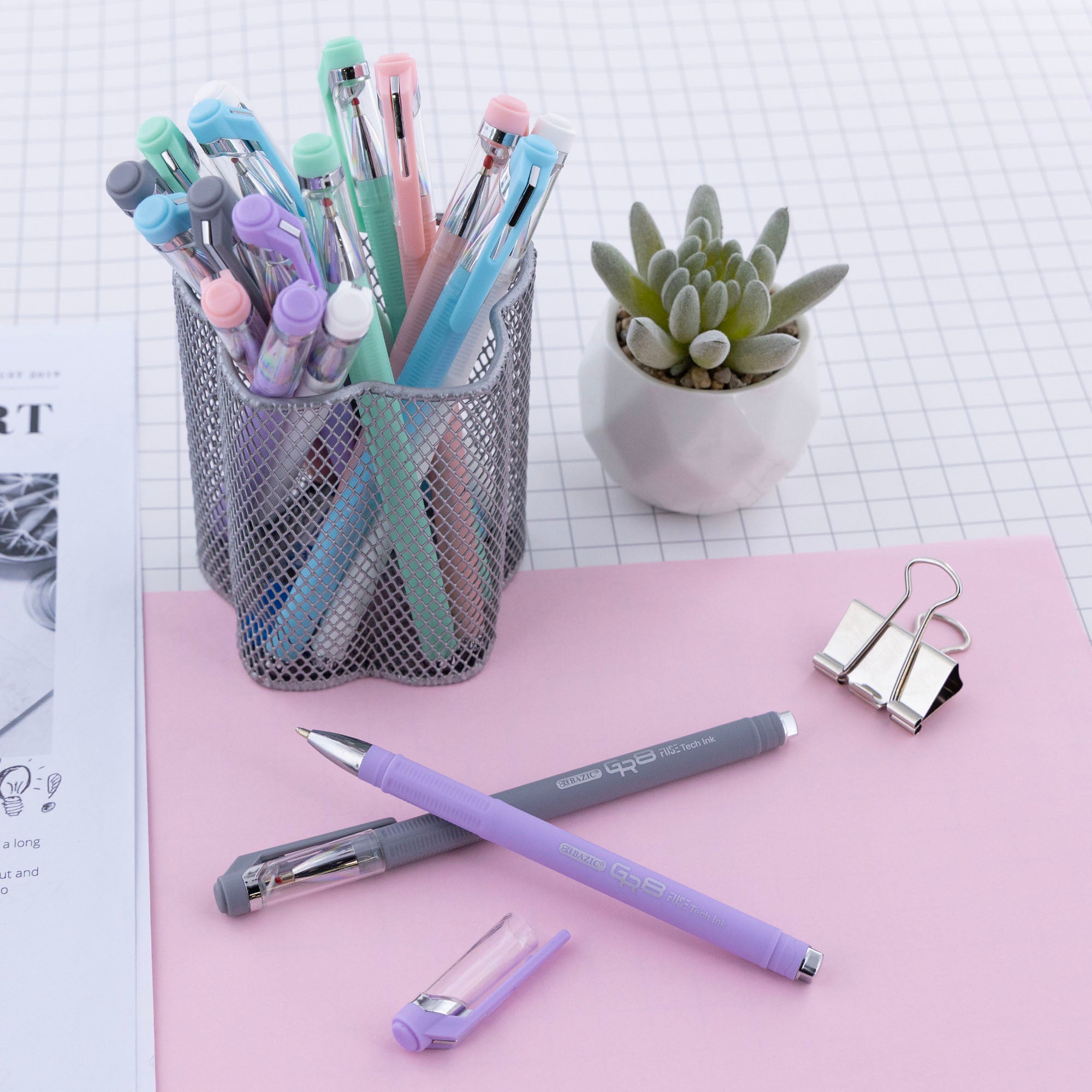 GR8 Dazzle Black FUSE Tech Ink Pen w/ Rubberized Barrel (3/Pack)