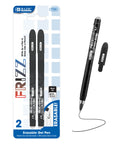 Frizz Black Erasable Gel Pen (2/Pack)