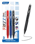 Frizz Assorted Color Erasable Gel Retractable Pen with Grip (3/Pack)