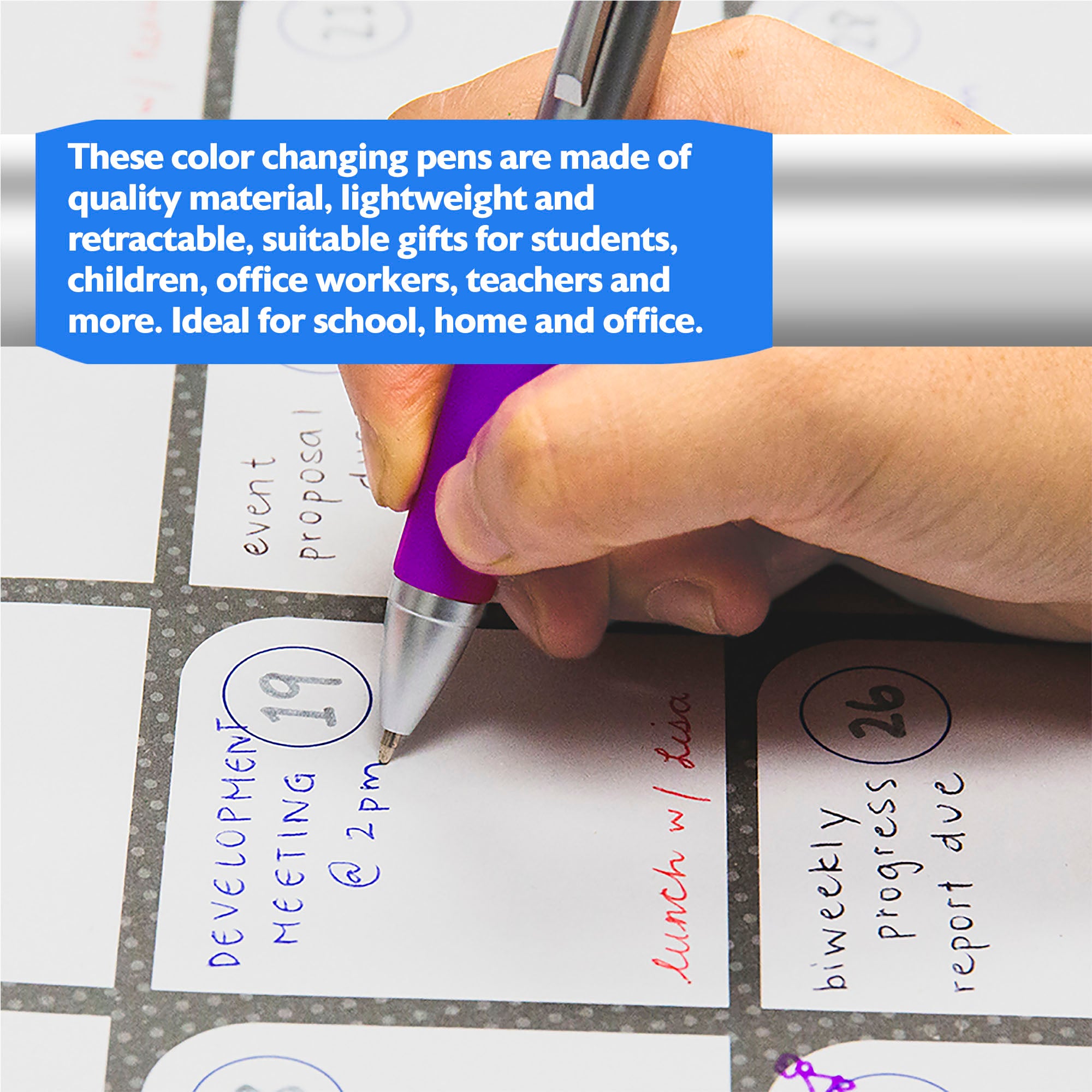 Lynx Silver Top 4-Color Pen w/ Cushion Grip (2/Pack)