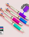 Lynx Silver Top 4-Color Pen w/ Cushion Grip (2/Pack)