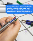 Lynx Silver Top 4-Color Pen w/ Cushion Grip (2/Pack)