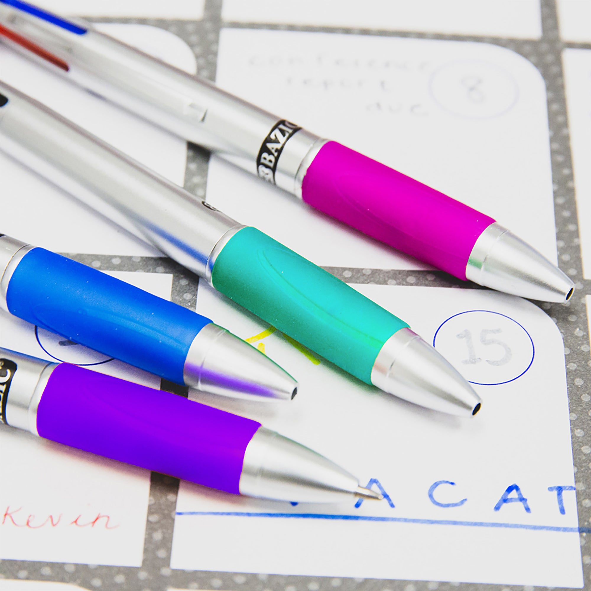 Lynx Silver Top 4-Color Pen w/ Cushion Grip (2/Pack)