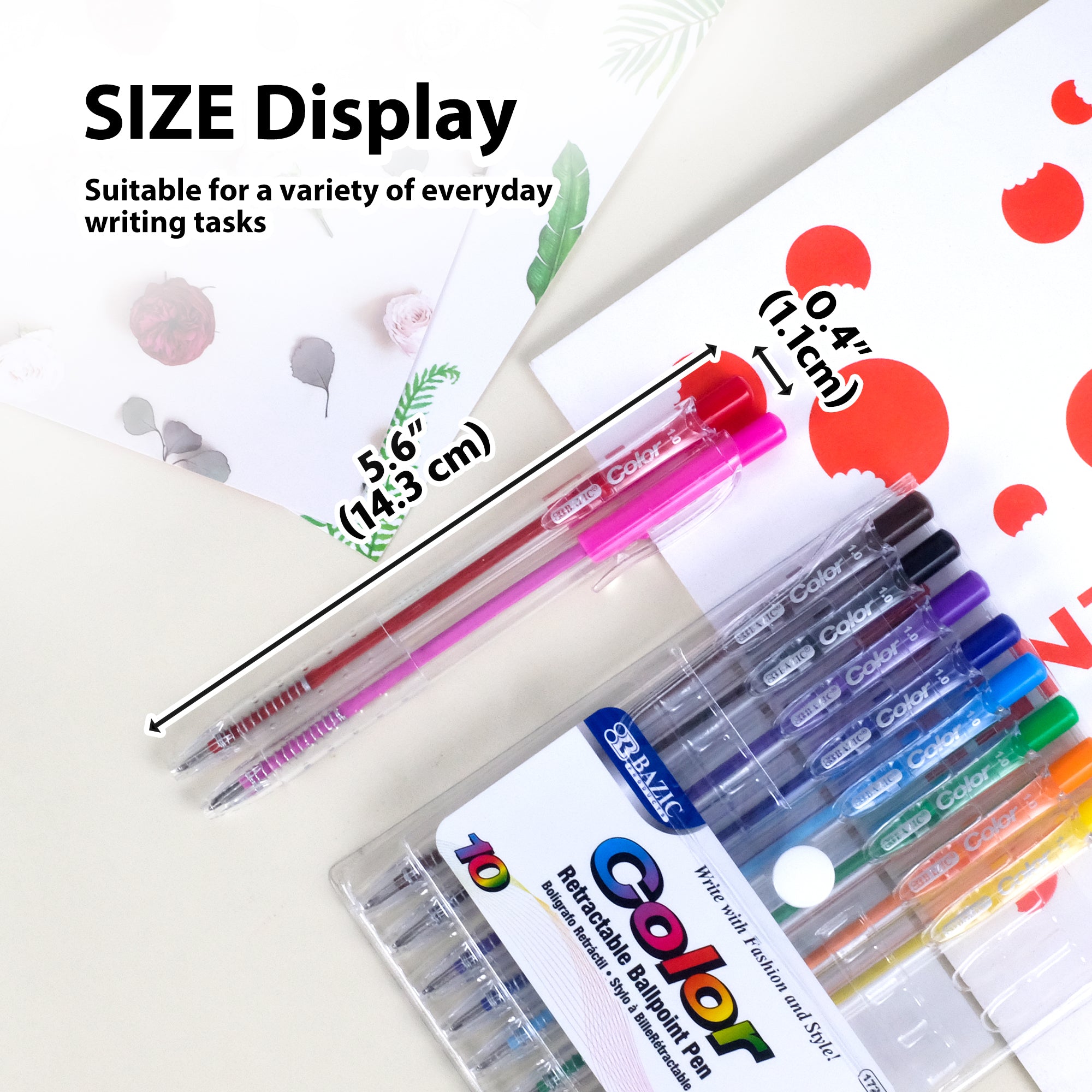 10 Color Retractable Pen