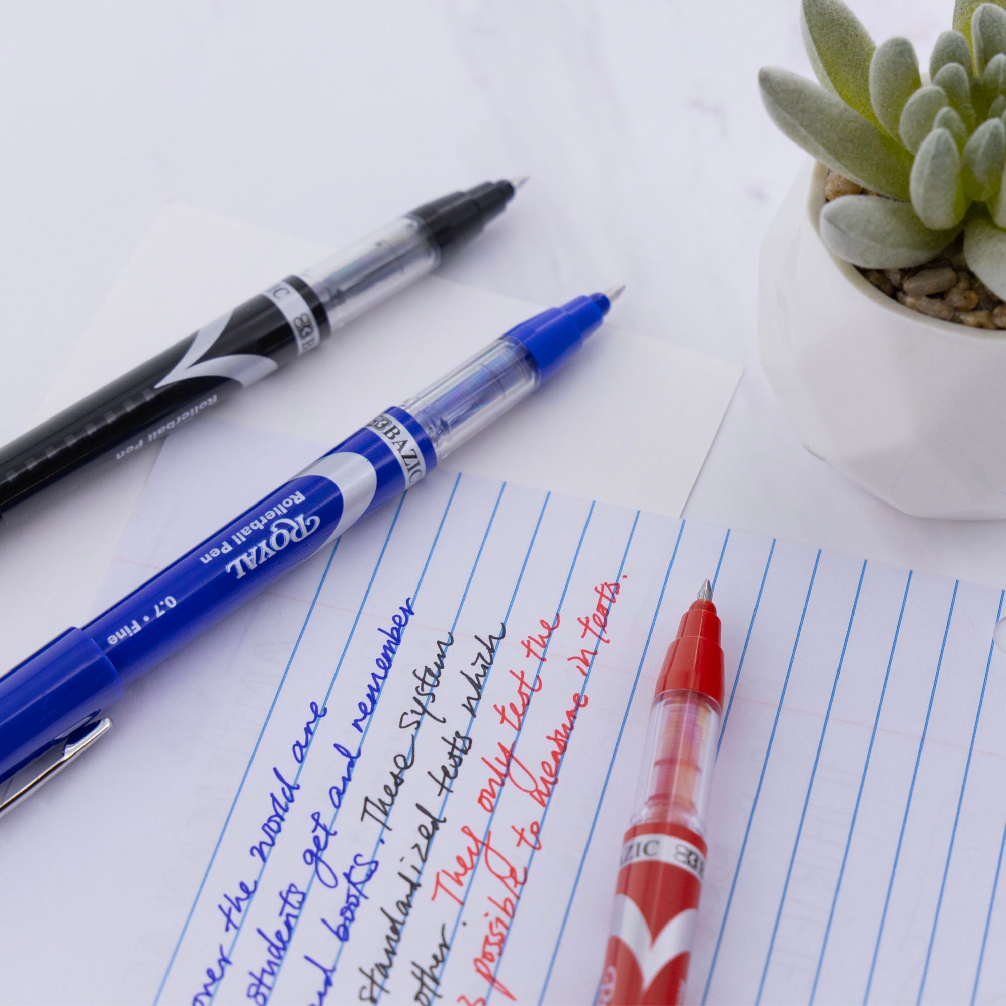 Royal Assorted Color Rollerball Pen (3/Pack)