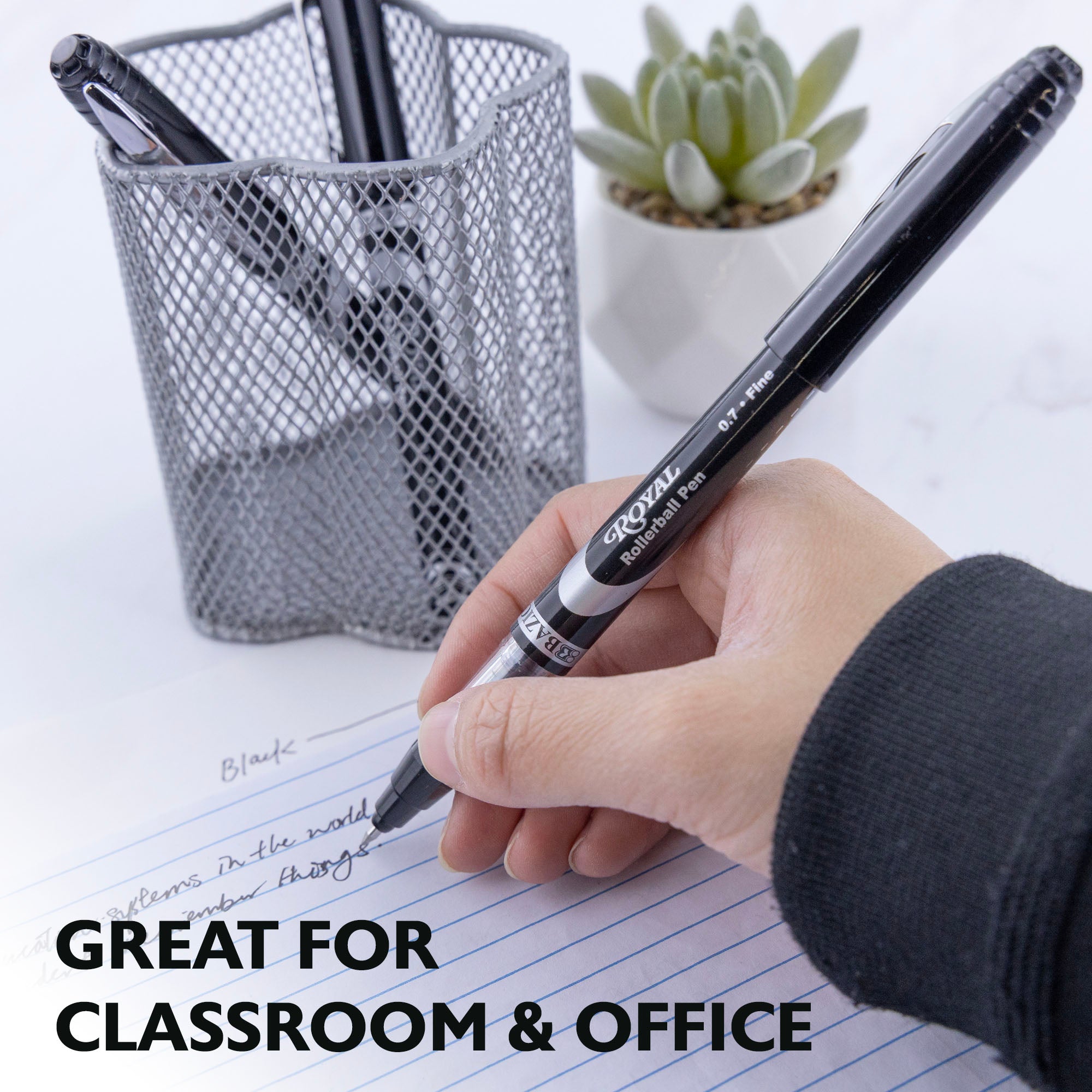 Royal Black Rollerball Pen (3/Pack)