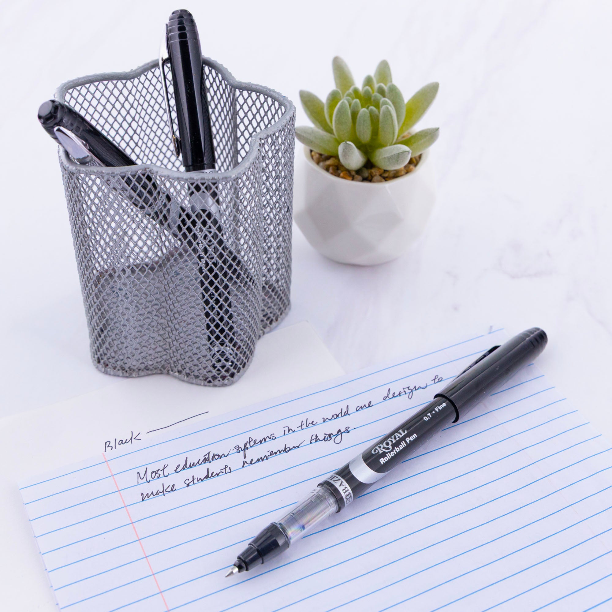 Royal Black Rollerball Pen (3/Pack)