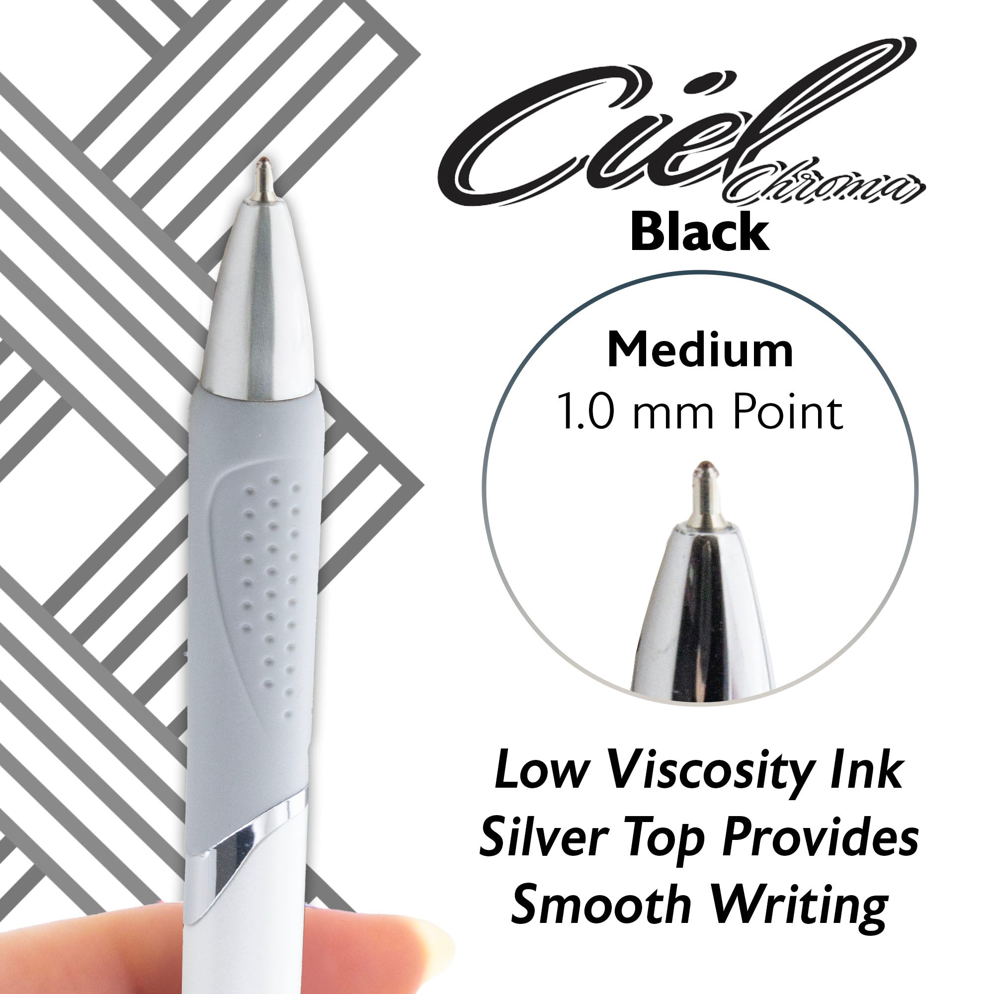 Ciel Chroma FUSE Tech Ink Retractable Pen w/ Rubberized Barrel & Metal Clip (2/Pack)