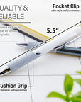 Ciel Chroma FUSE Tech Ink Retractable Pen w/ Rubberized Barrel & Metal Clip (2/Pack)