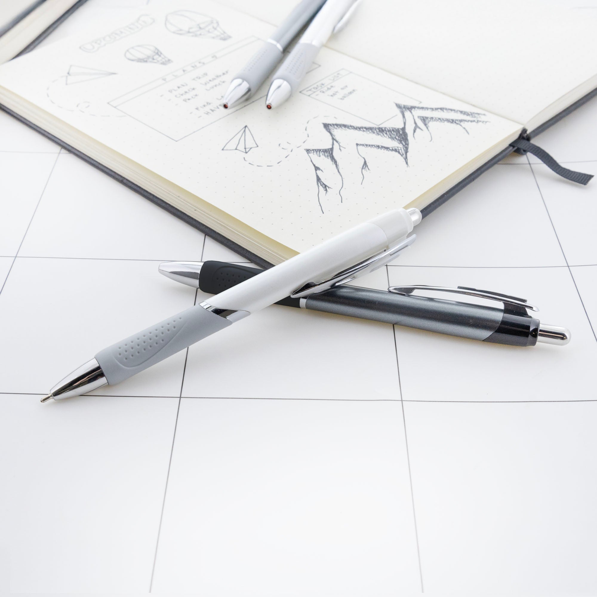 Ciel Chroma FUSE Tech Ink Retractable Pen w/ Rubberized Barrel & Metal Clip (2/Pack)