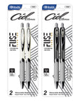 Ciel Chroma FUSE Tech Ink Retractable Pen w/ Rubberized Barrel & Metal Clip (2/Pack)