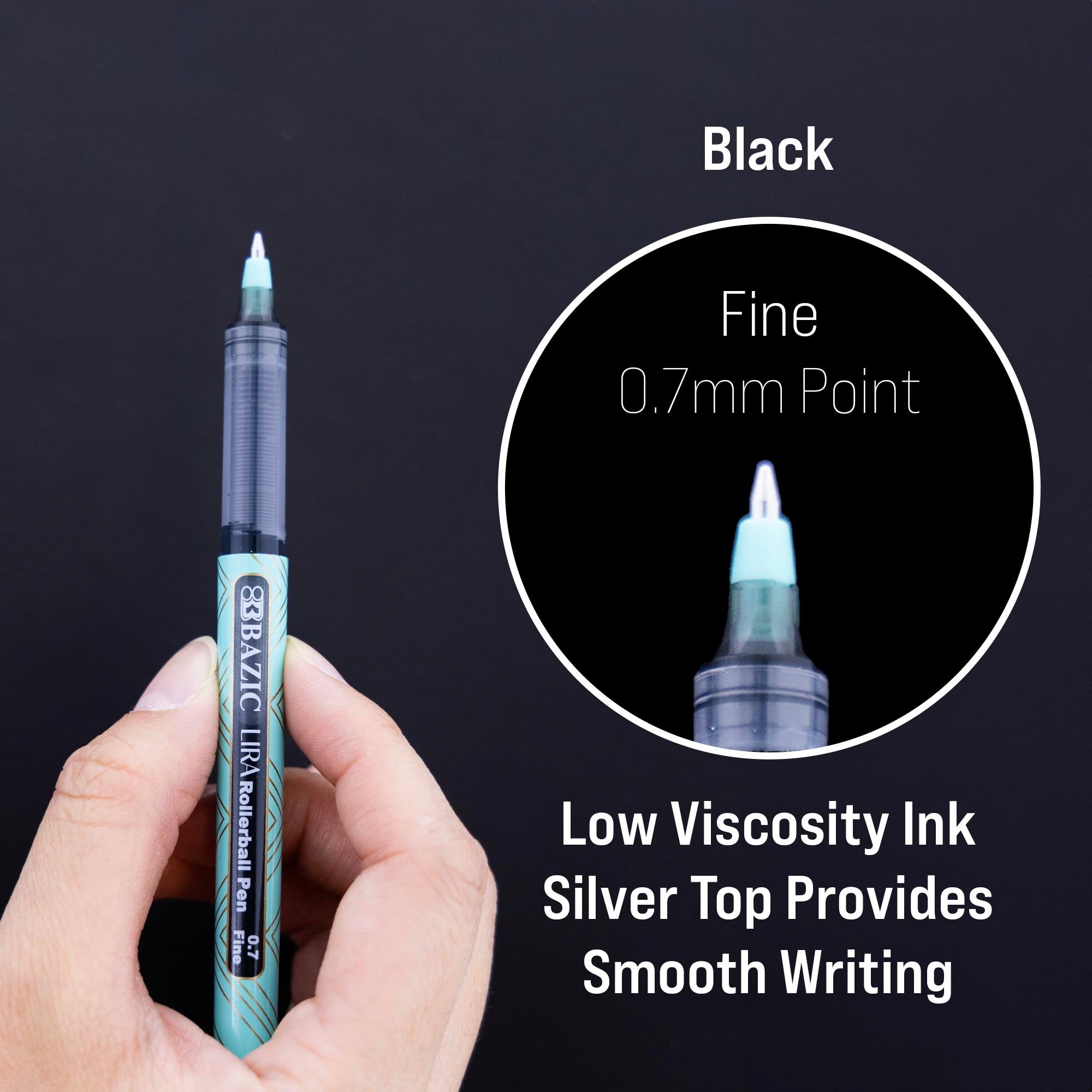 Lira Black Rollerball Pen (3/Pack)