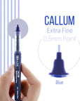 Callum Blue Jumbo Ink Tank Needle-Tip Rollerball Pen (2/Pack)