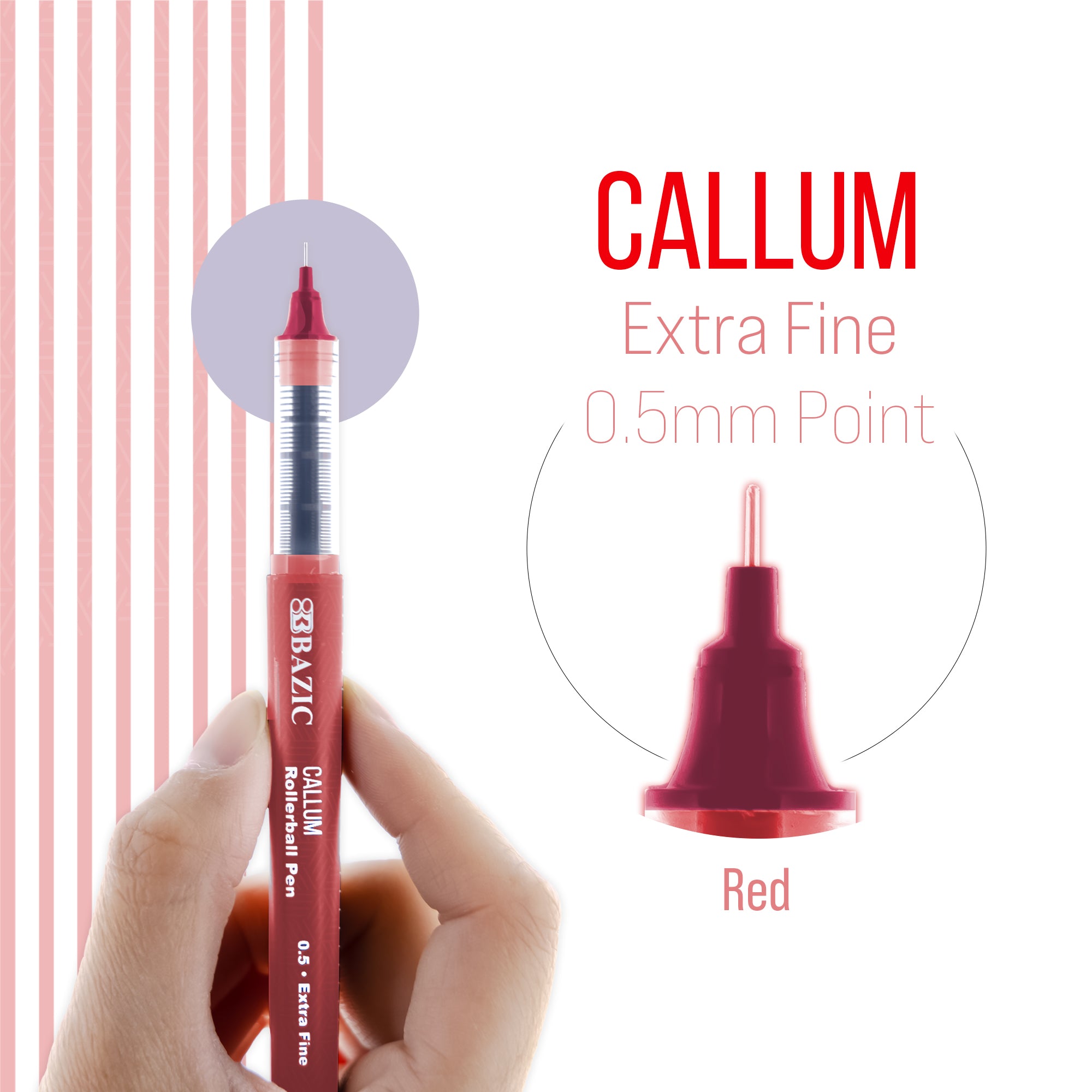 Callum Red Jumbo Ink Tank Needle-Tip Rollerball Pen (2/Pack)