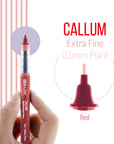 Callum Red Jumbo Ink Tank Needle-Tip Rollerball Pen (2/Pack)