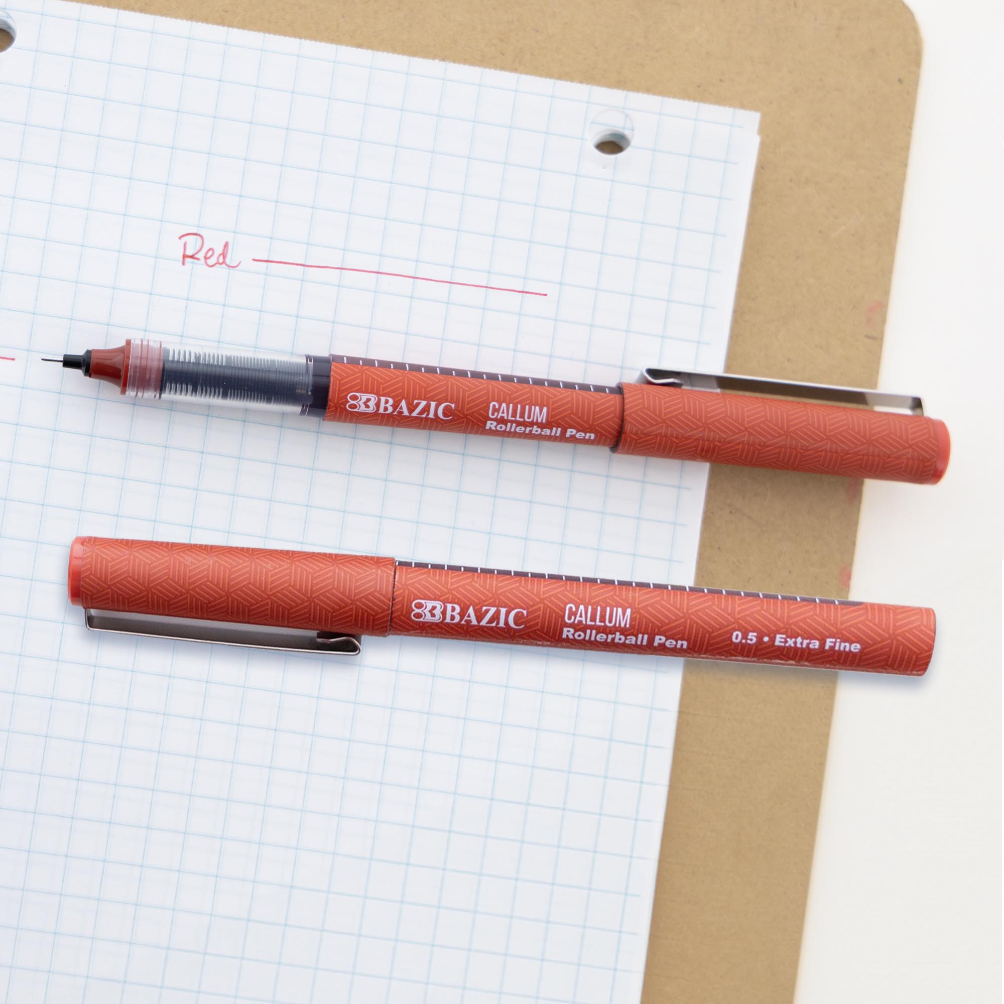 Callum Red Jumbo Ink Tank Needle-Tip Rollerball Pen (2/Pack)