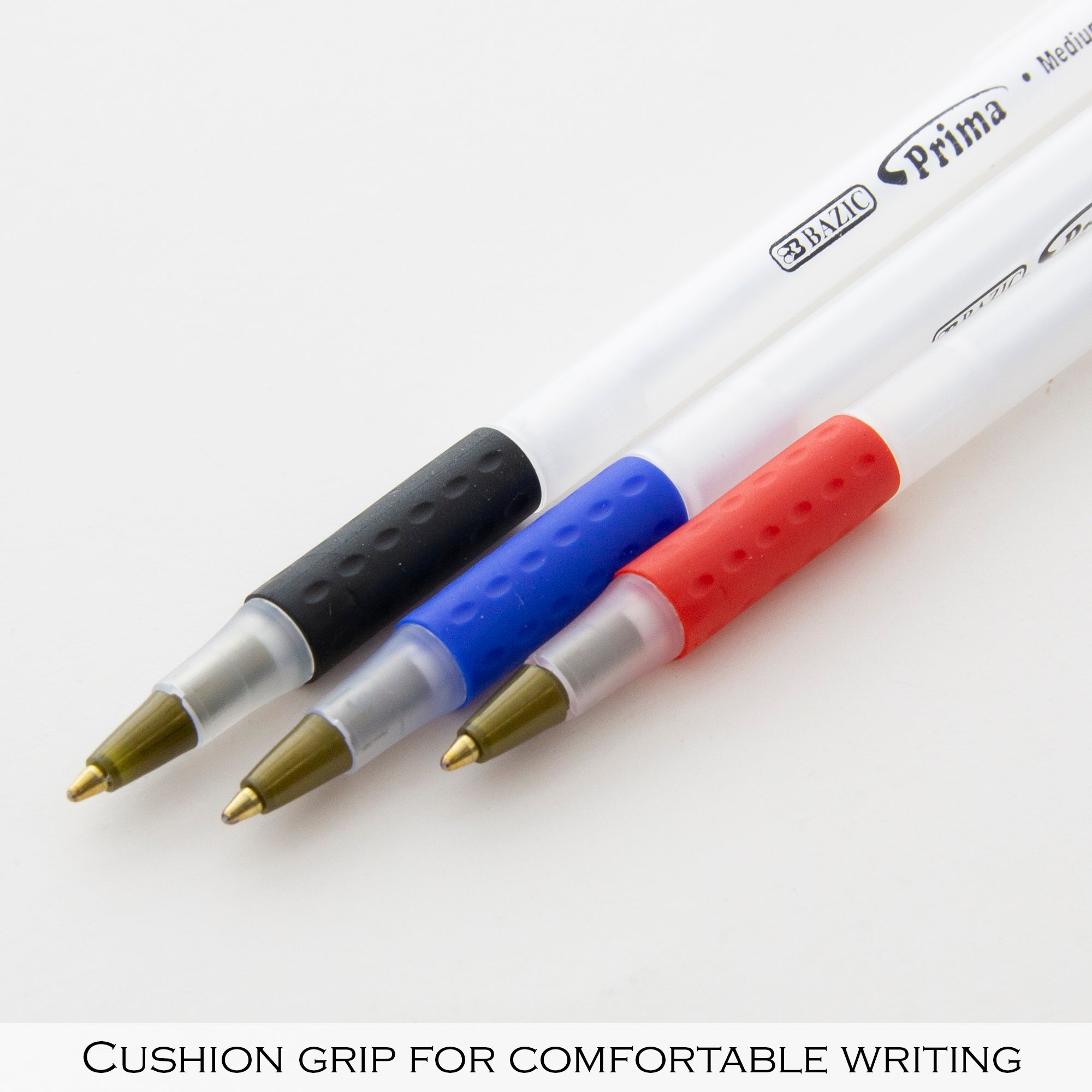 Prima Assorted Color Stick Pen w/ Cushion Grip (8/Pack)