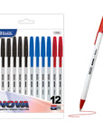 Nova Assorted Color Stick Pen (12/Pack)