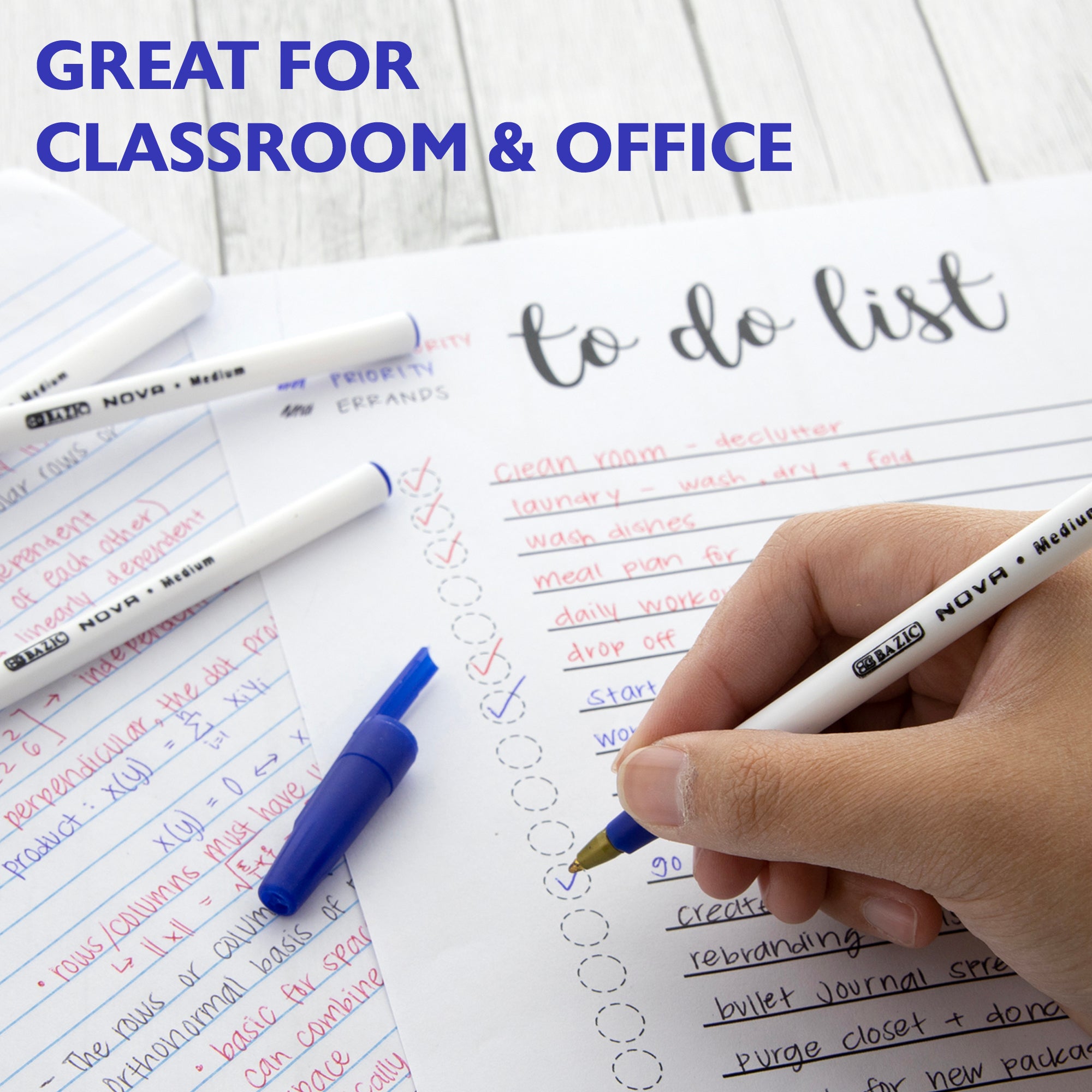 Nova Blue Color Stick Pen (12/Pack)