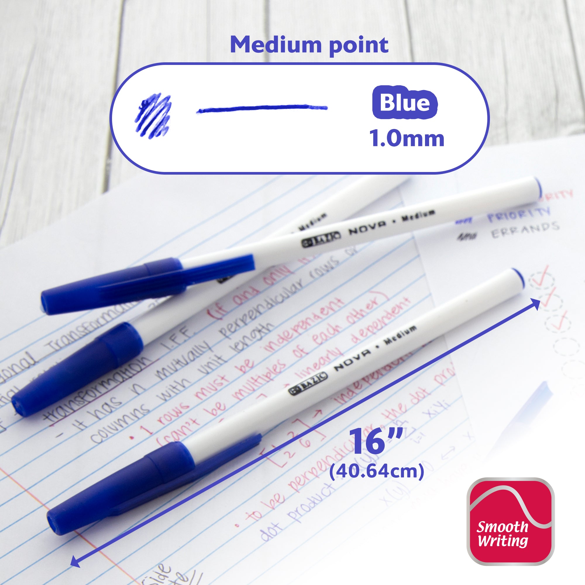 Nova Blue Color Stick Pen (12/Pack)