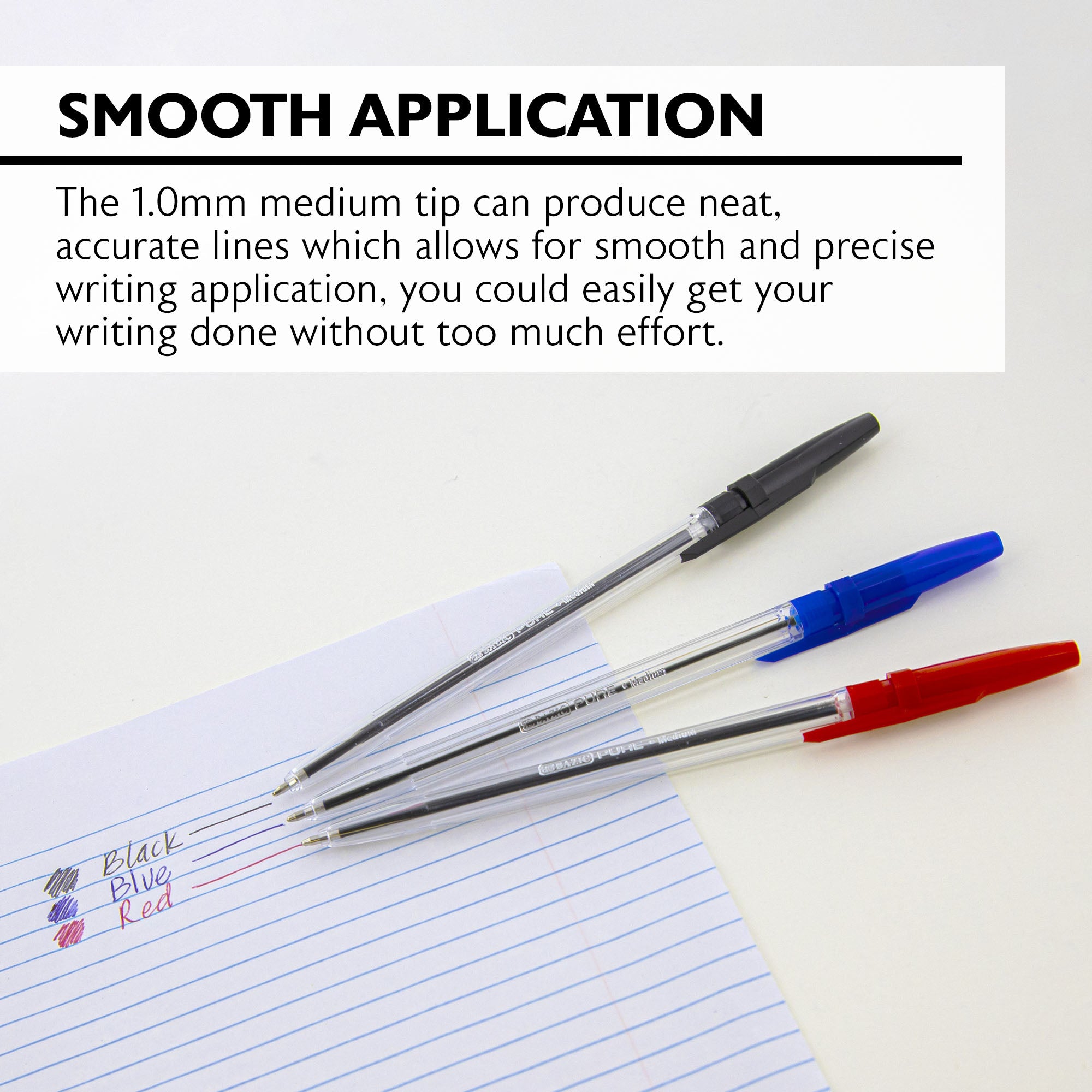 Pure Assorted Color Stick Pen (12/Pack)