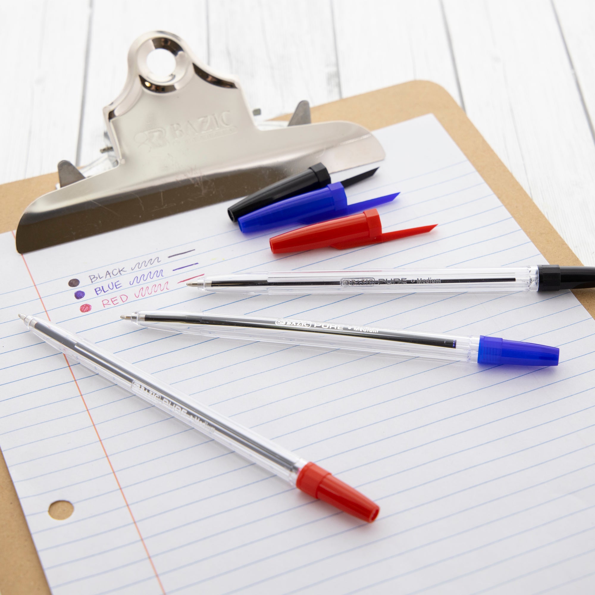 Pure Assorted Color Stick Pen (12/Pack)