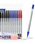 Pure Assorted Color Stick Pen (12/Pack)