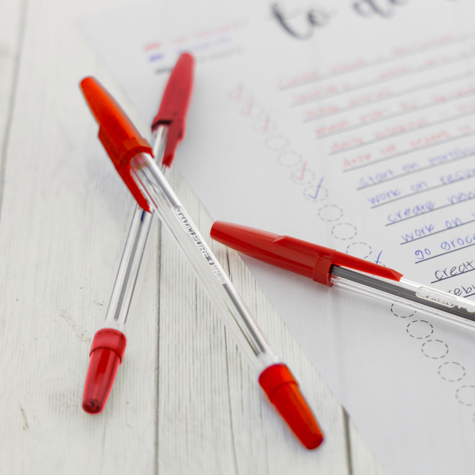 Pure Red Stick Pen (12/Pack)