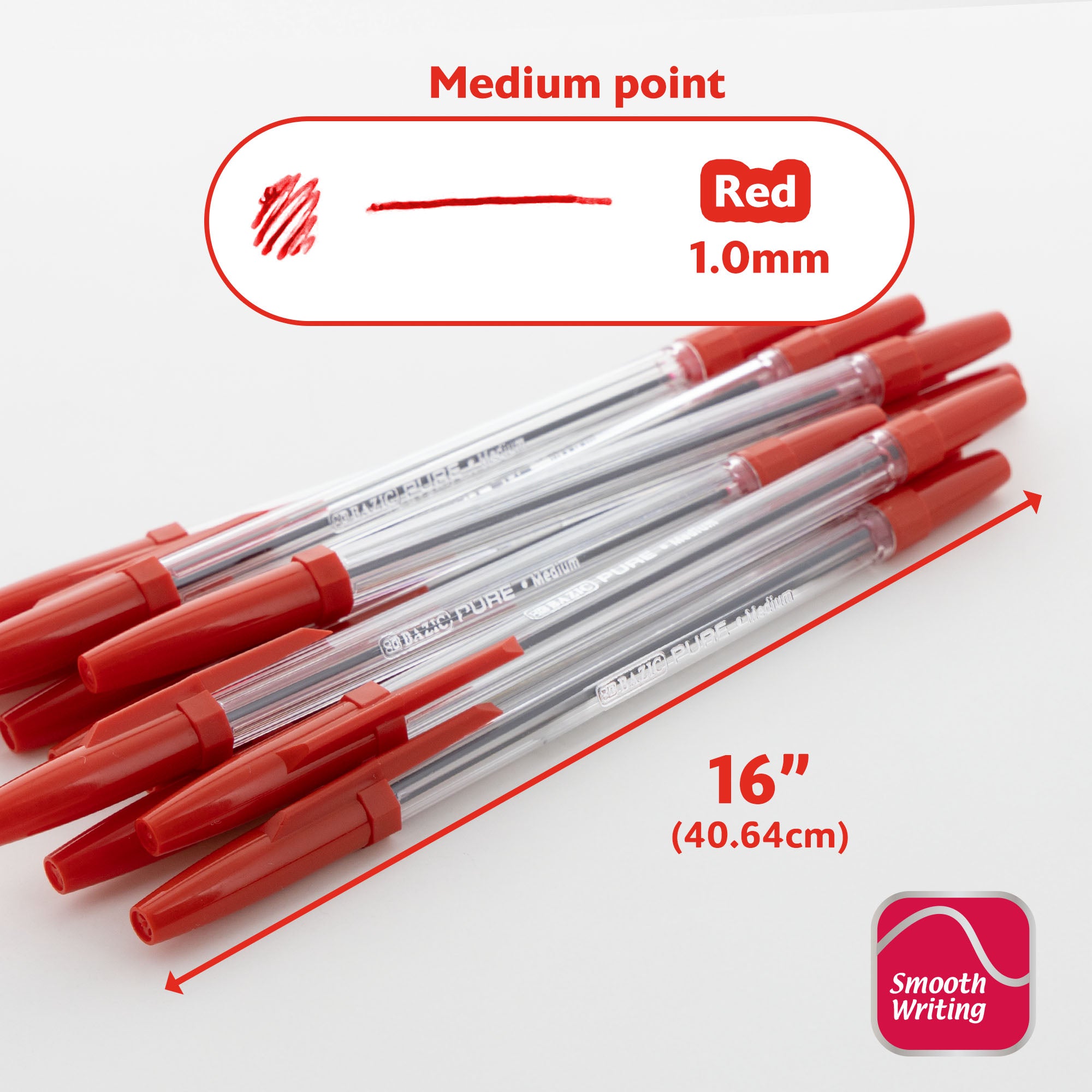 Pure Red Stick Pen (12/Pack)