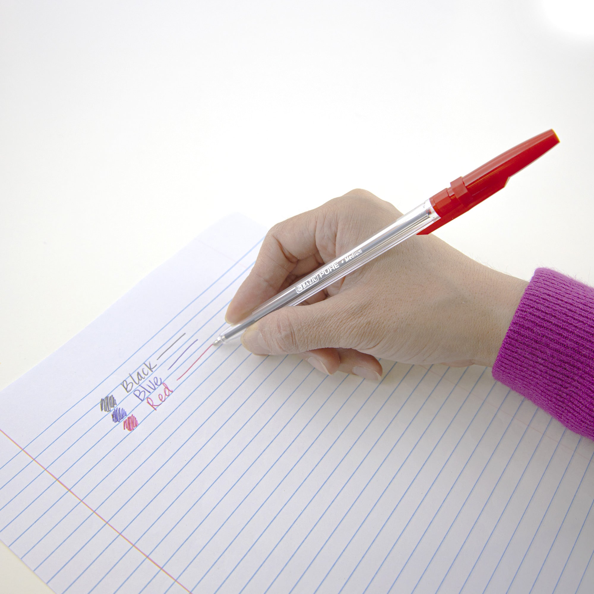 Pure Red Stick Pen (12/Pack)