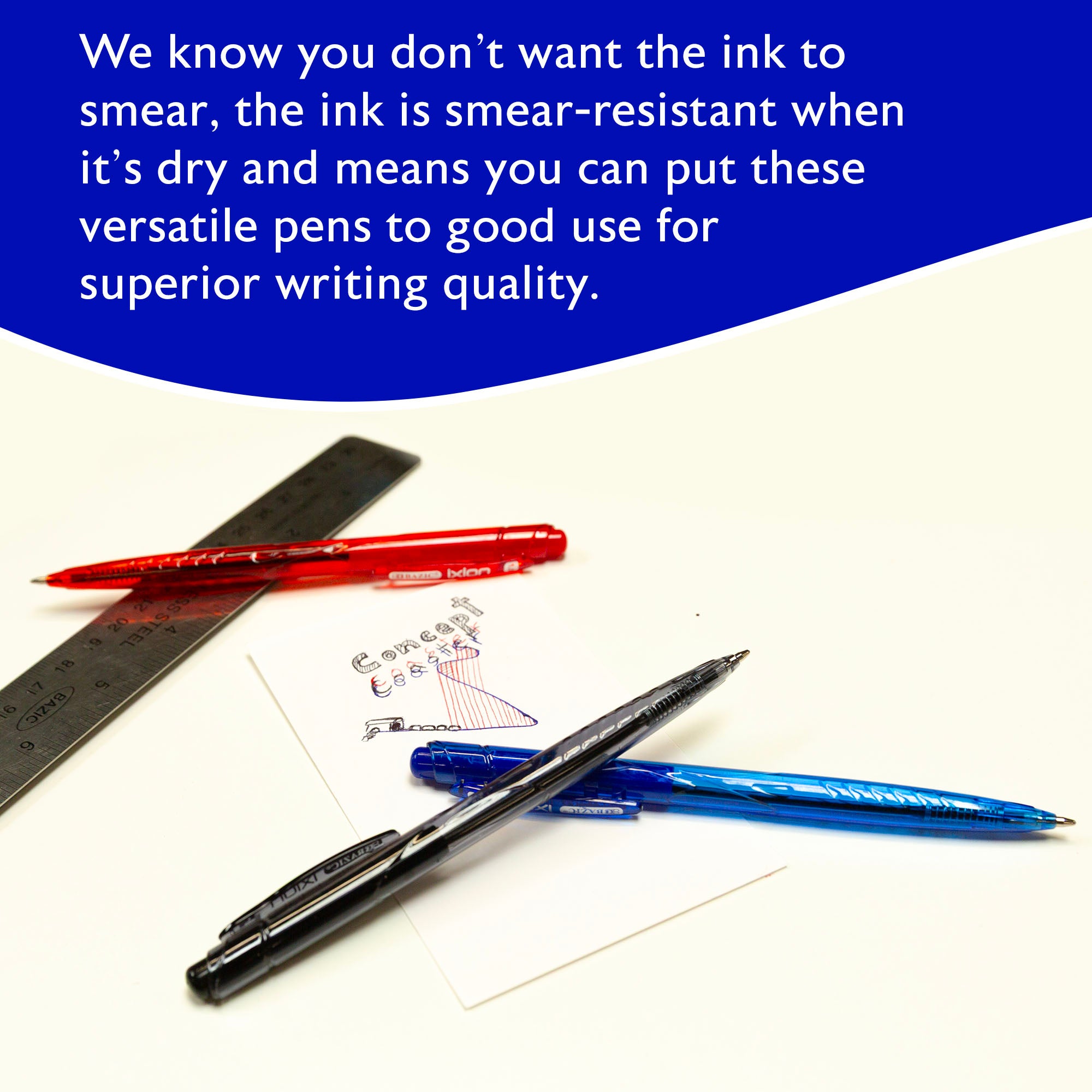 Ixion Assorted Color Retractable Pen (5/Pack)