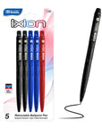Ixion Assorted Color Retractable Pen (5/Pack)