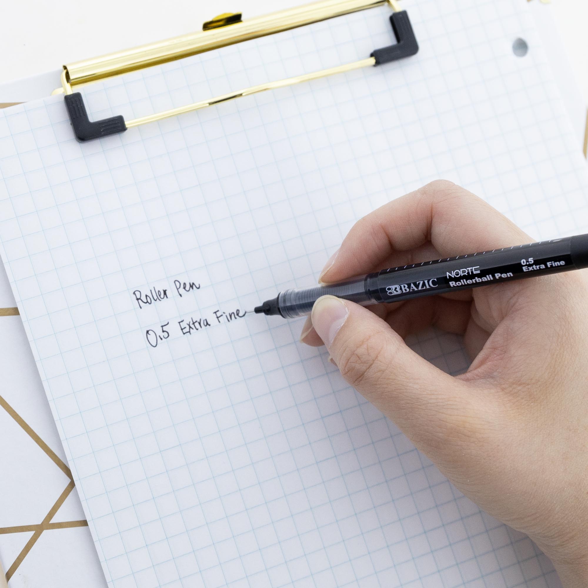 Norte Black Needle-Tip Rollerball Pen (3/Pack)