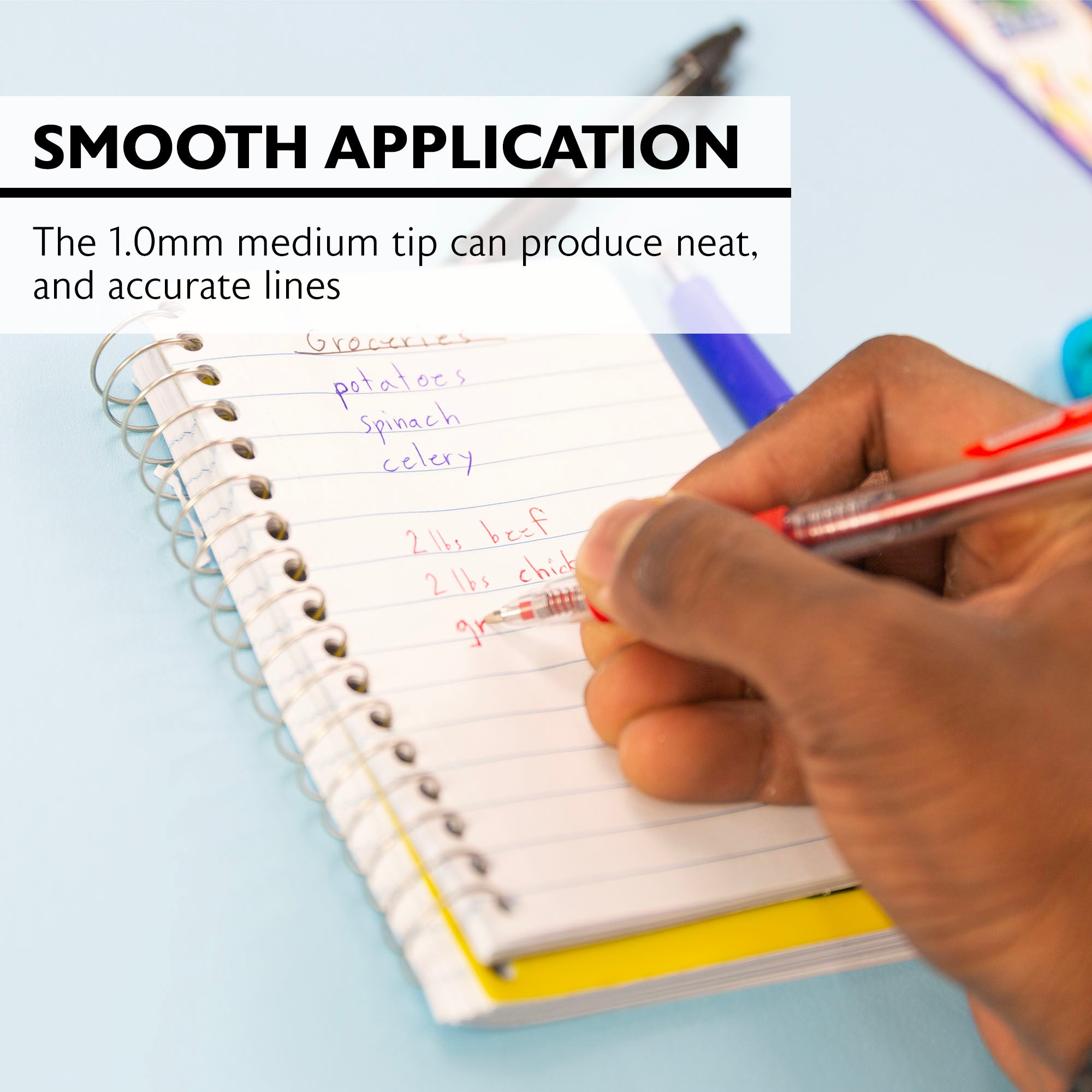 Spencer Asst. Color Retractable Pen w/ Cushion Grip (5/Pack)