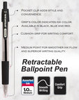 Spencer Assorted Color Retractable Pen w/ Cushion Grip (5/Pack)