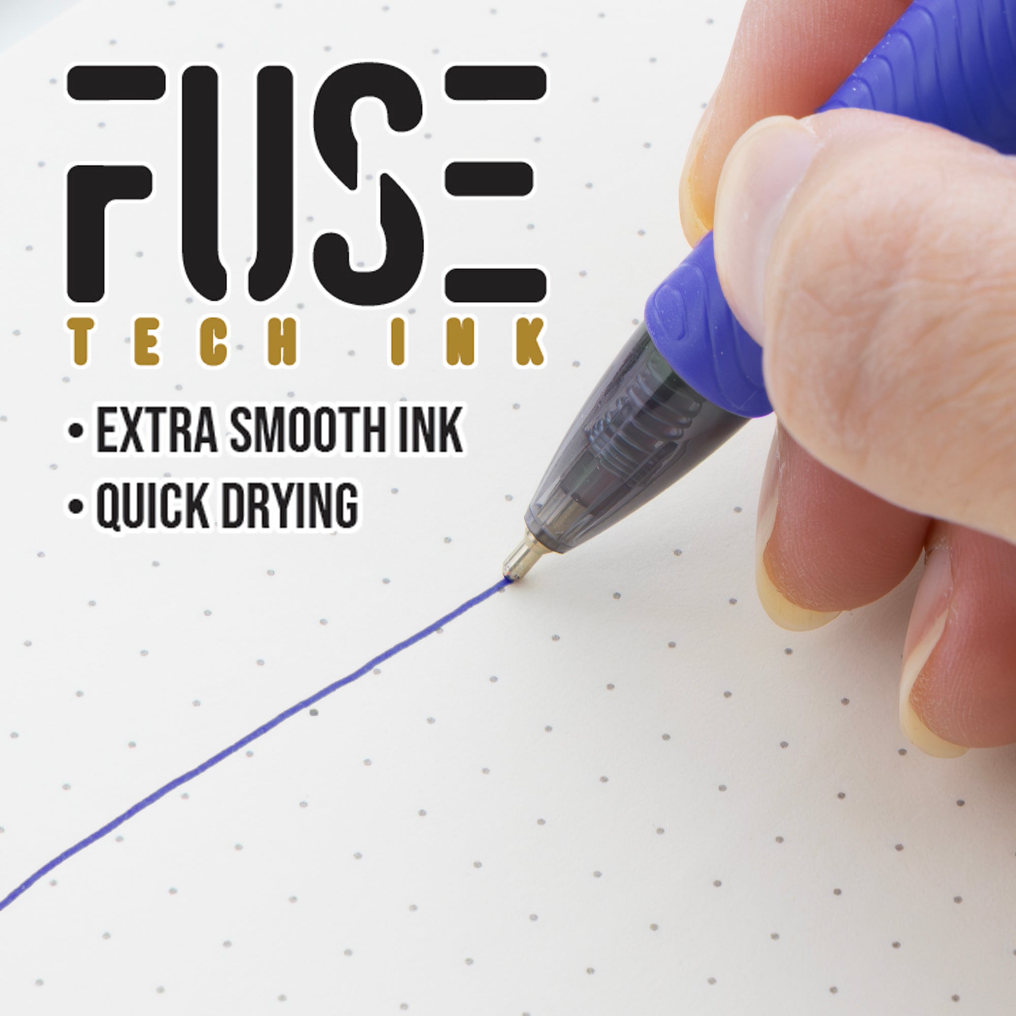 Optima Assorted Color FUSE Tech Ink Retractable Pen w/ Grip (3/Pack)