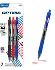 Optima Retractable Assorted Color FUSE Tech Ink (3/Pack)