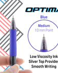 Optima Blue FUSE Tech Ink Retractable Pen w/ Grip (3/Pack)