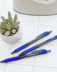 Optima Blue FUSE Tech Ink Retractable Pen w/ Grip (3/Pack)
