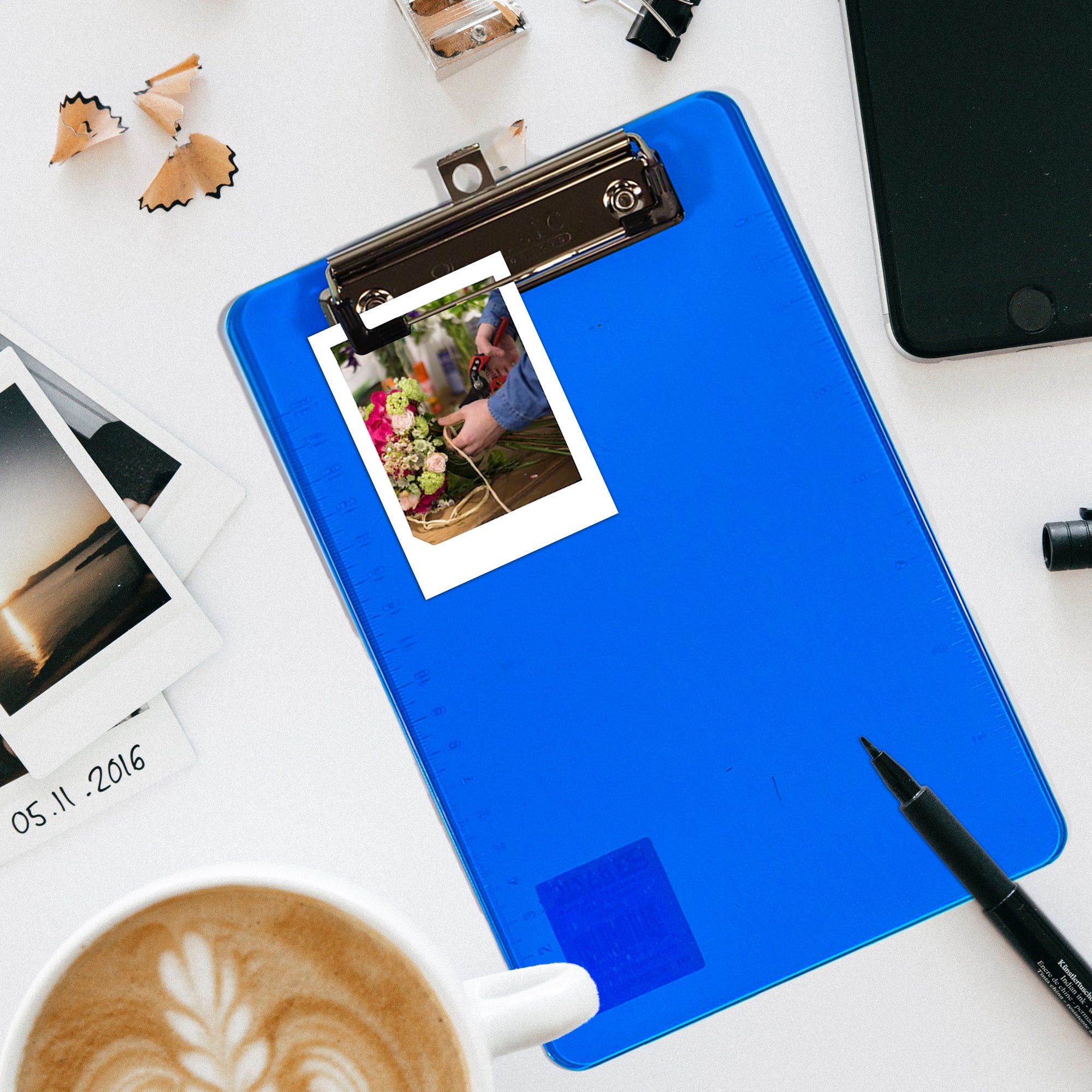 Memo Size Plastic Clipboard w/ Low Profile Clip