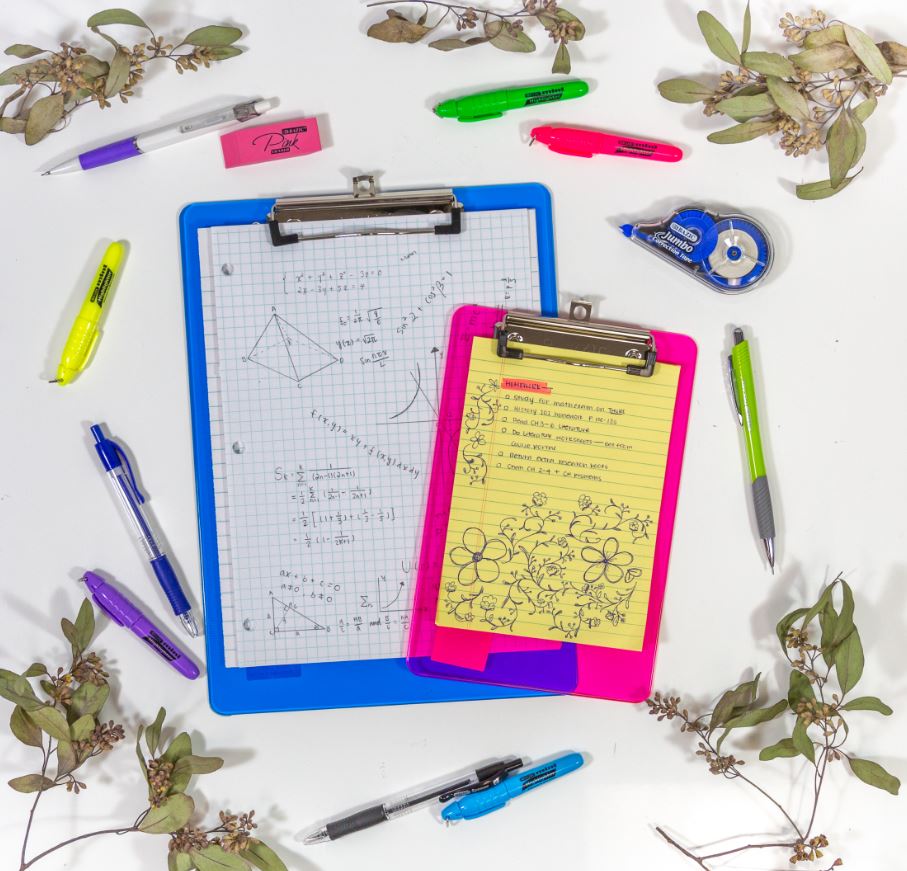 Memo Size Plastic Clipboard w/ Low Profile Clip