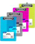 Memo Size Plastic Clipboard w/ Low Profile Clip