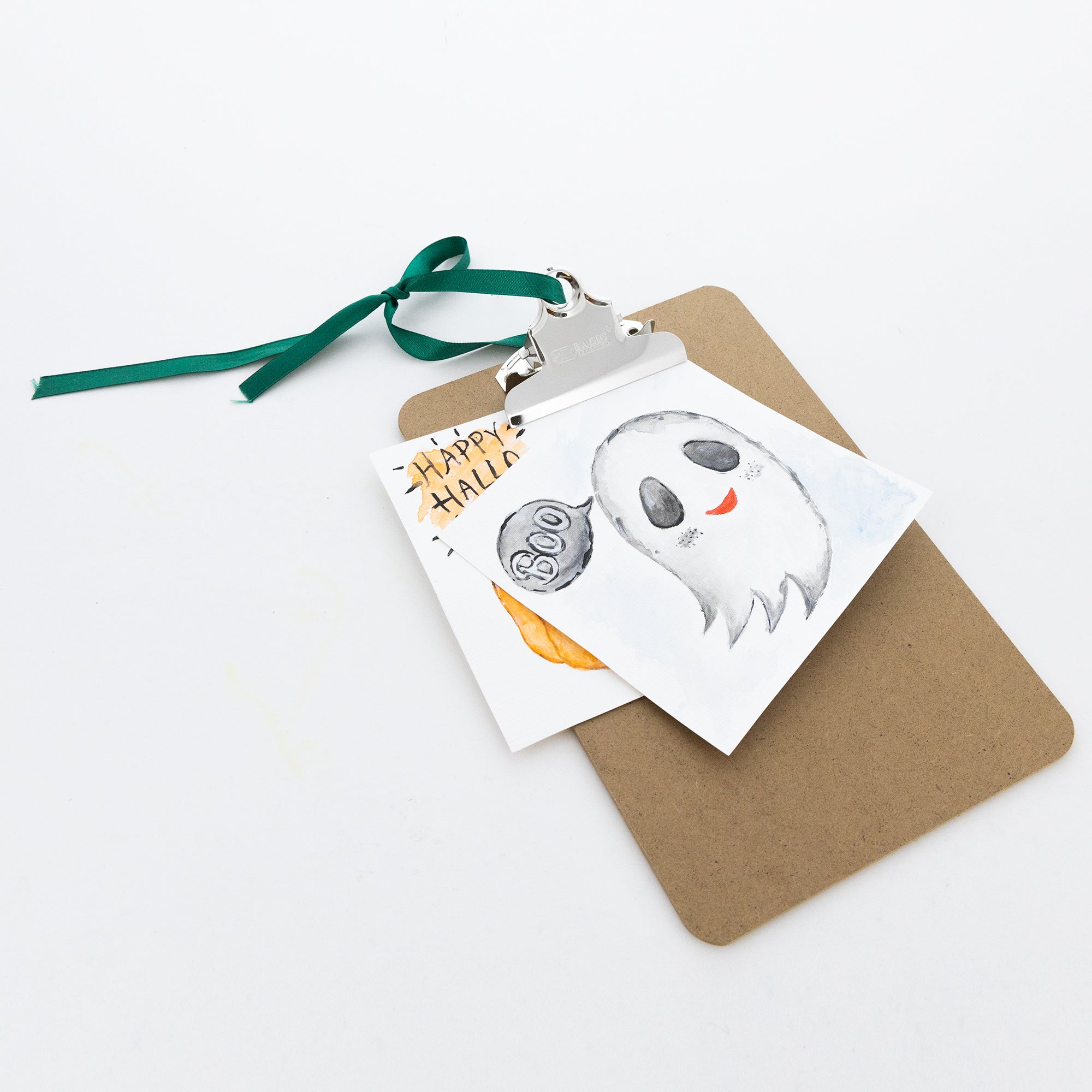 Memo Size Hardboard Clipboard w/ Sturdy Spring Clip