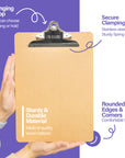 Standard Size Hardboard Clipboard w/ Sturdy Spring Clip