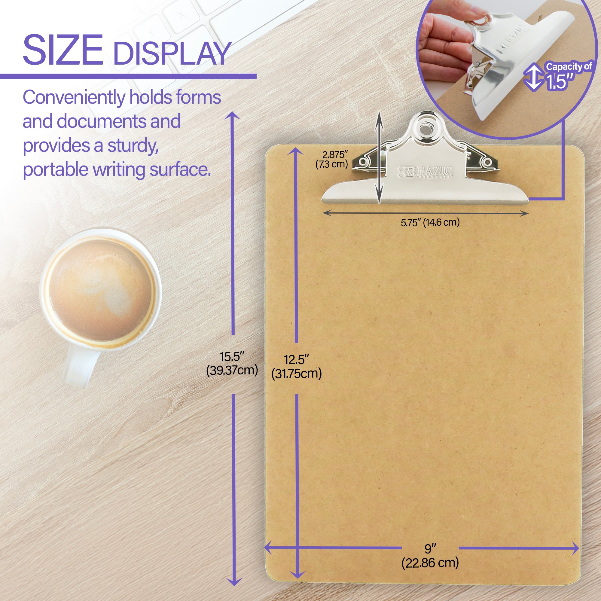 Legal Size Hardboard Clipboard w/ Sturdy Spring Clip