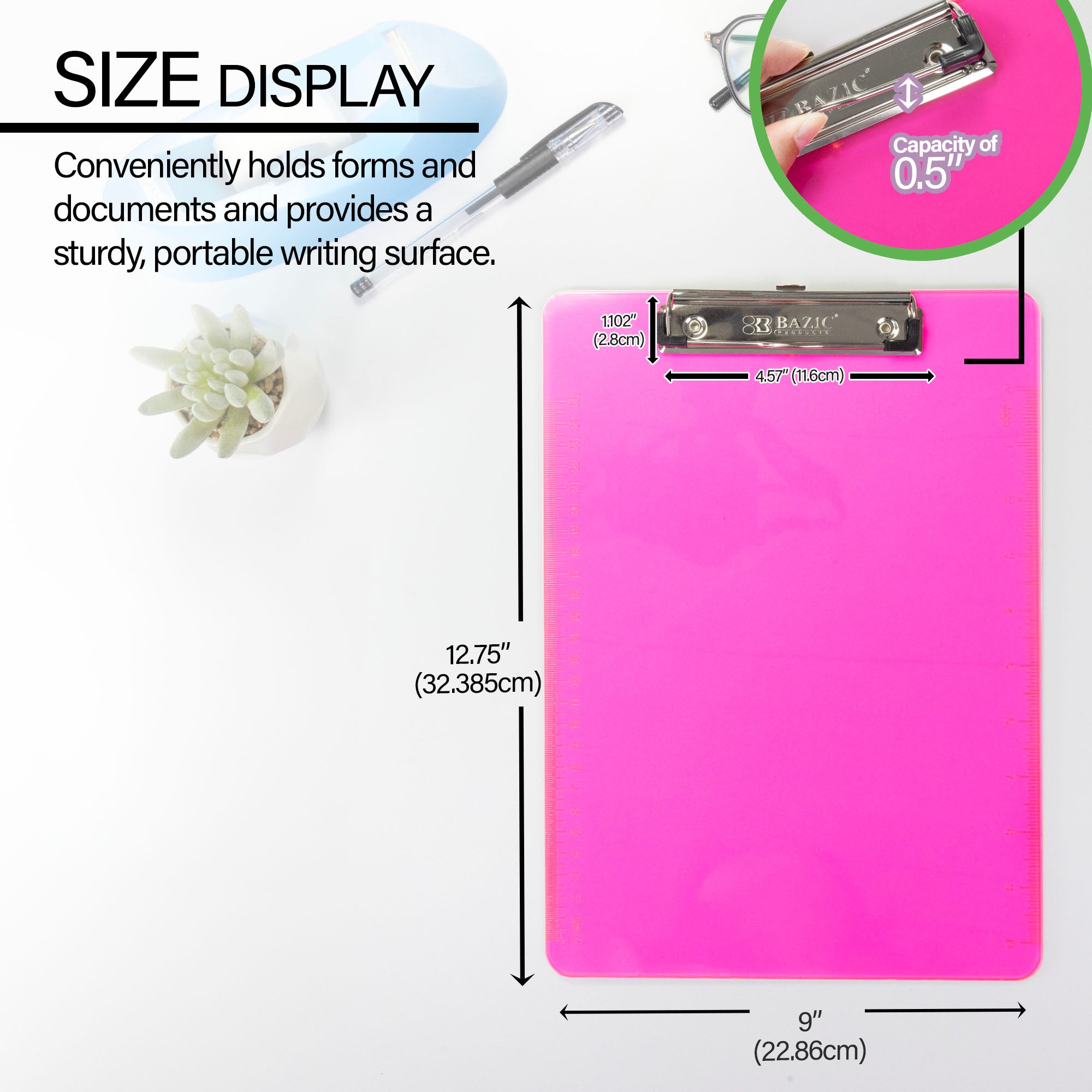 Standard Size Plastic Clipboard w/ Low Profile Clip