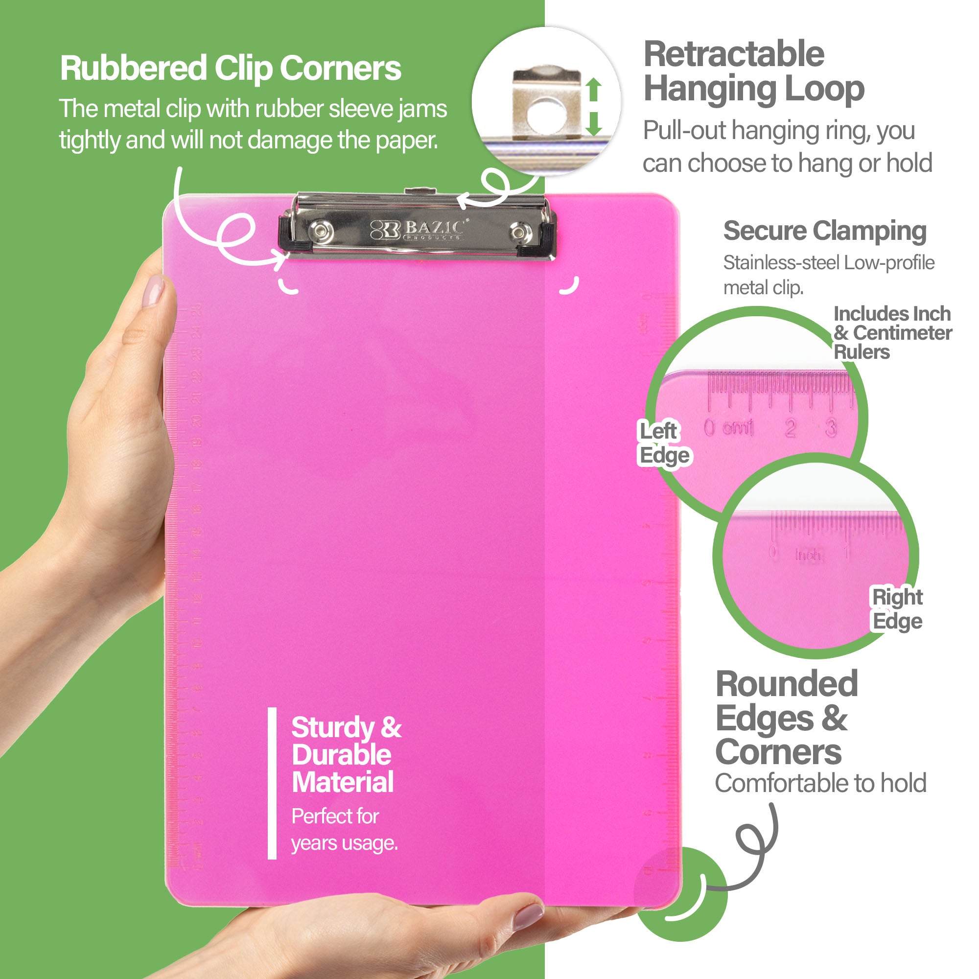 Standard Size Plastic Clipboard w/ Low Profile Clip
