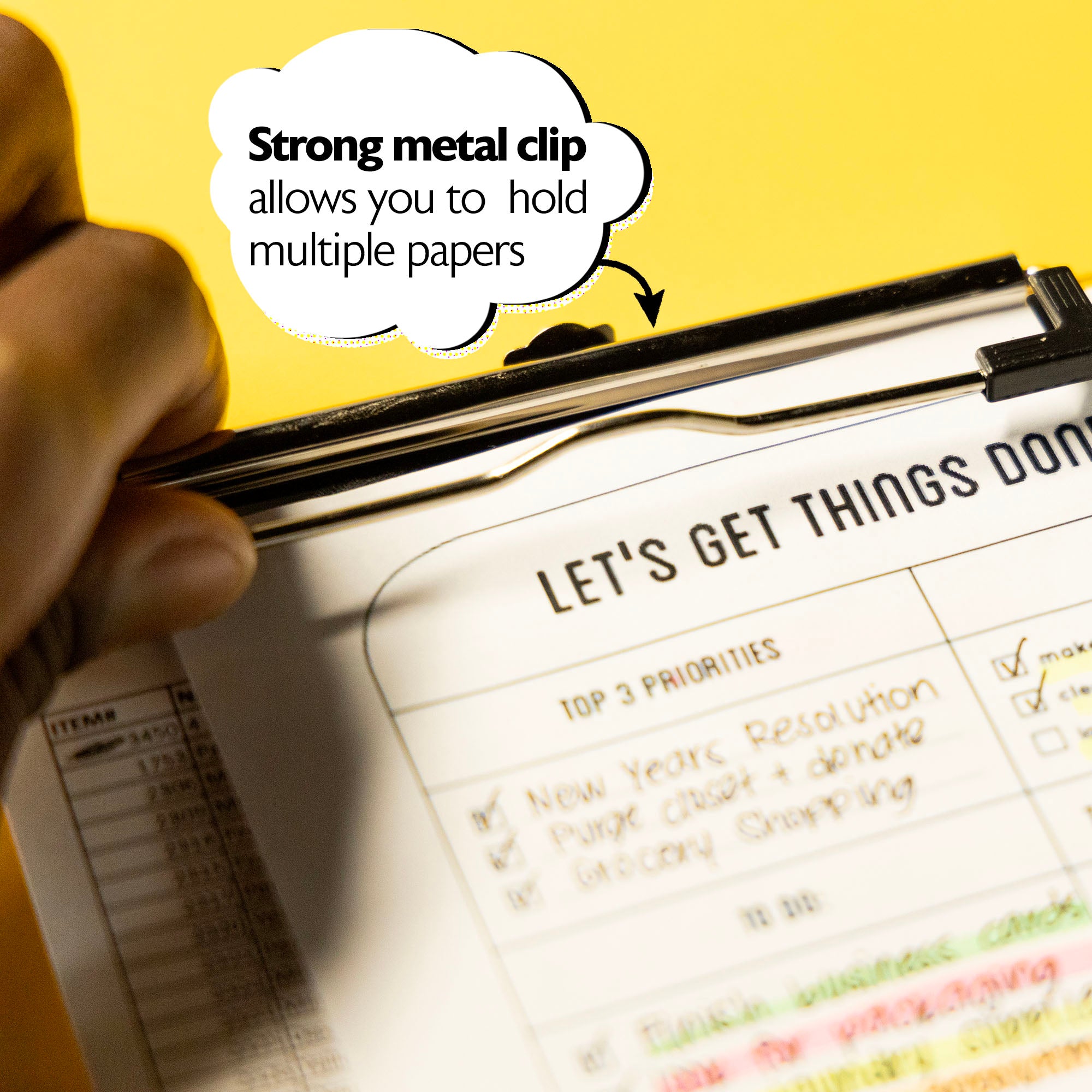 Standard Size Clear Plastic Clipboard w/ Low Profile Clip